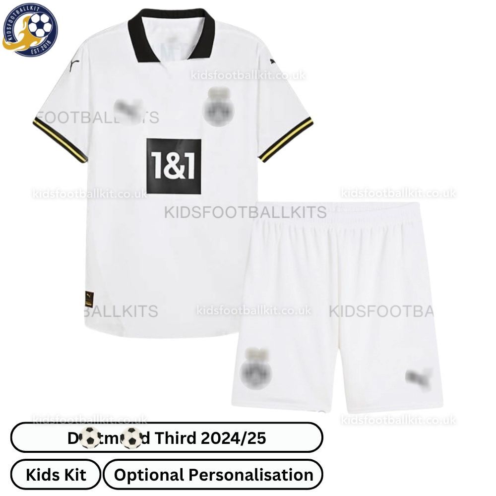 D0rt^_^mund Third Kids Football Kit 2024/25 (No Socks)